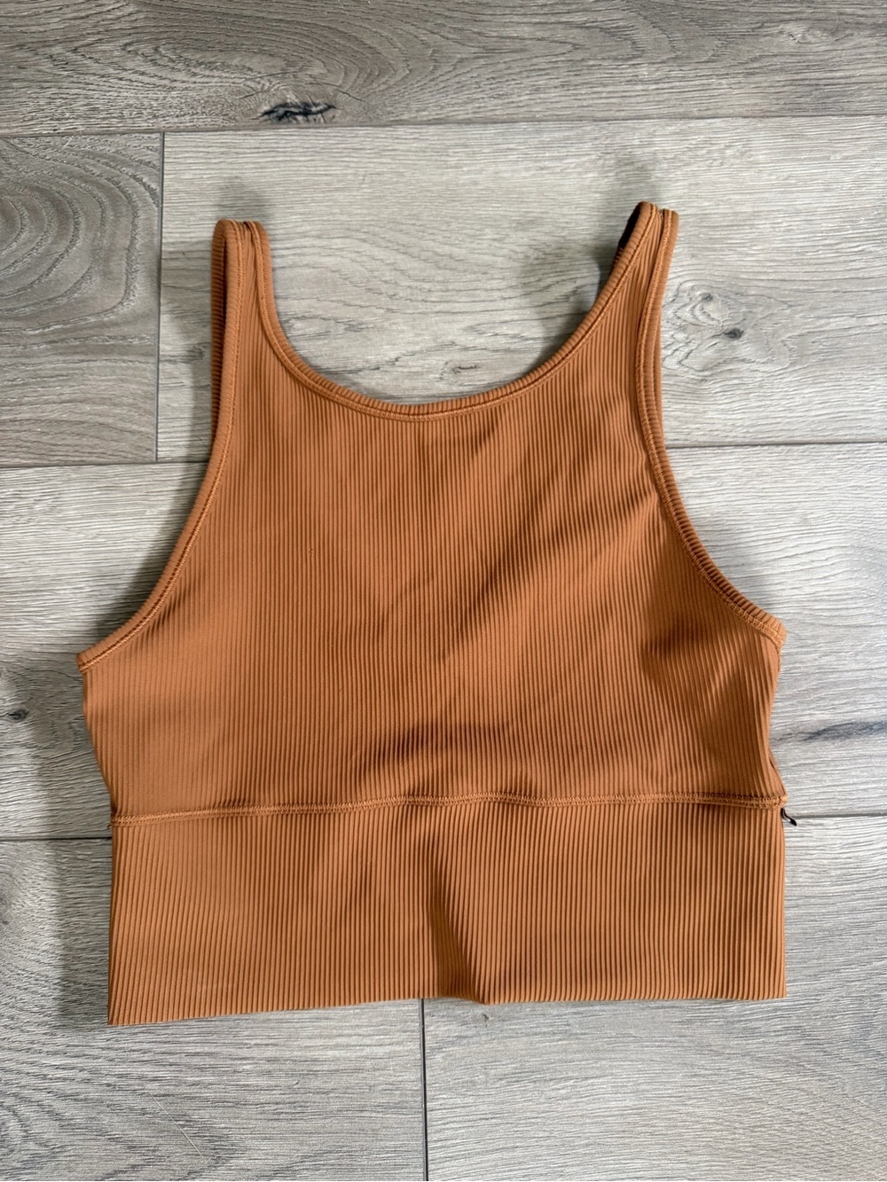 LULULEMON Ribbed Ribbed Power Pivot Top Copper Brown Size 4 - Picture 3 of 6